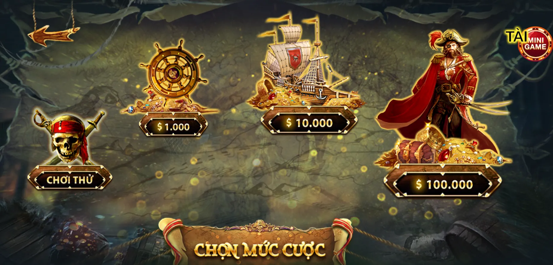 Nhiều bàn chơi Pirate King đa dạng mức cược để anh em Zowin lựa chọn 