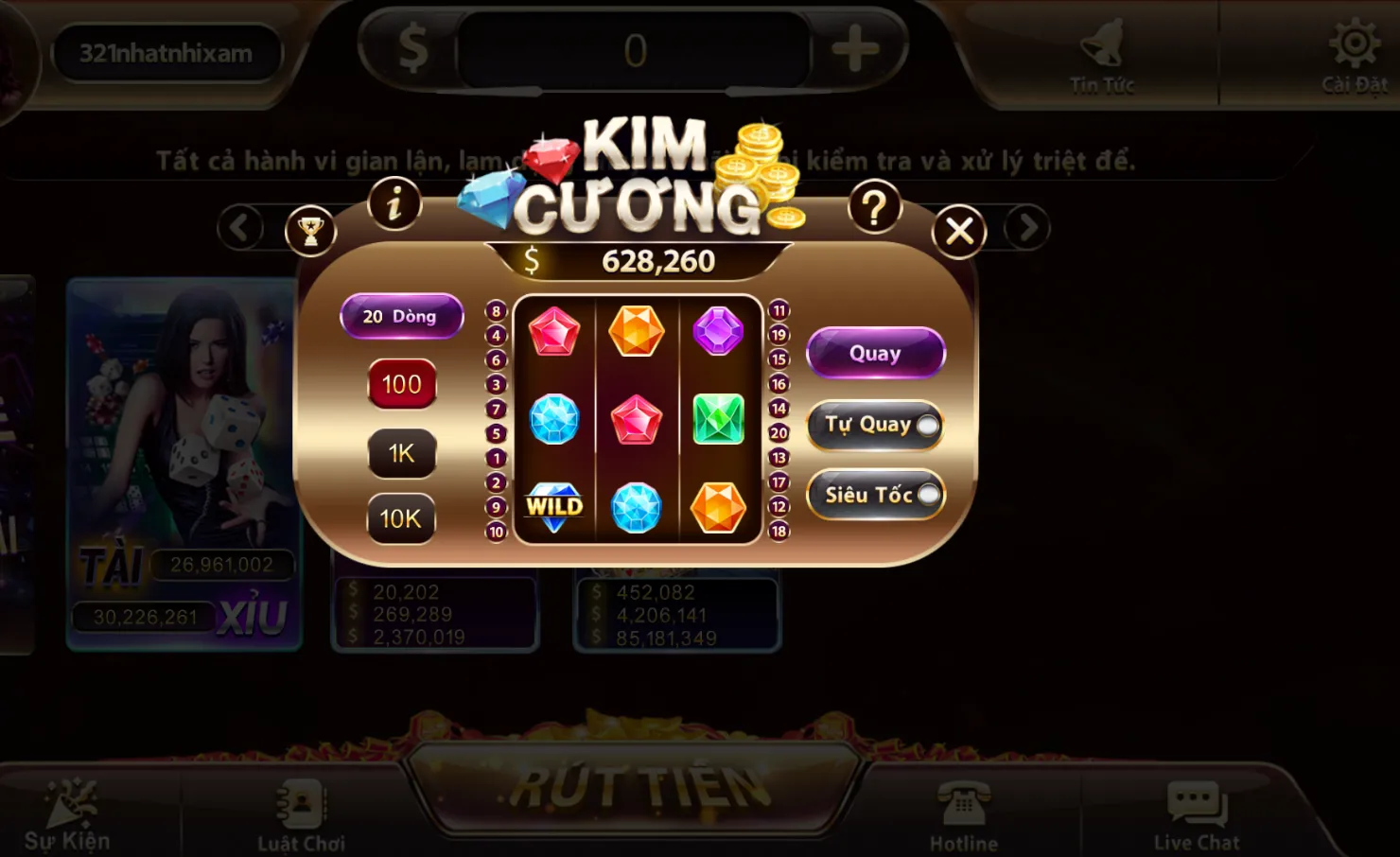 Kim cương Minigames Zowin tựa game quen mà lạ 